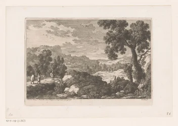 Heuvelachtig landschap met figuren