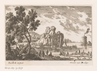 Kustlandschap met toren