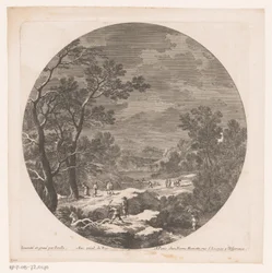 Landschap met bosarbeiders