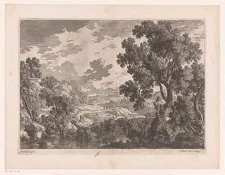 Rivierlandschap met bochtige weg