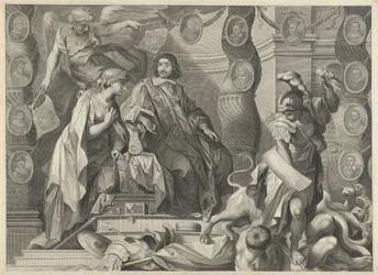 Promotieprent van Aegidius Le Maistre (1663), bovenste deel