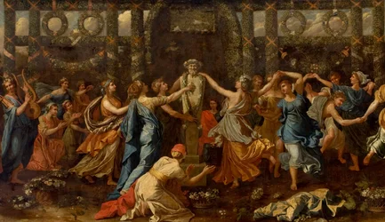 Hymenaios verkleed als vrouw tijdens een offer aan Priapus (detail)