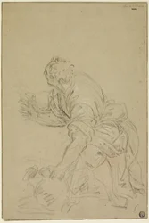 Man Kneeling With Jug (recto); Standing Man (verso)