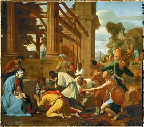 De aanbidding van de Wijzen (olieverf op doek)