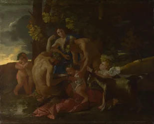 De opvoeding van Bacchus, ca. 1628-1629