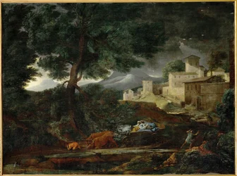 Het onweer (schilderij op canvas)
