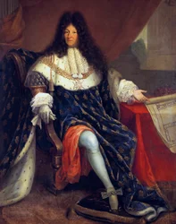 Lodewijk XIV (1638-1715) Franse koning in 1643-1715 toont het koninklijk Huis van Saint Cyr