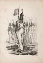 Militaire uniformen: sergeant van de karabiniers, algemene gids, 1817-1818