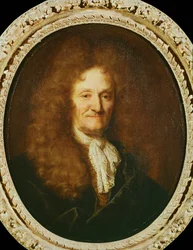 Medaillon van dichter Jean de La Fontaine ... (schilderij op doek)