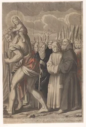 Triomftocht van Christus met figuren uit het Oude en Nieuwe Testament