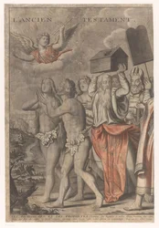 Triomftocht van Christus met figuren uit het Oude en Nieuwe Testament (eerste deel)