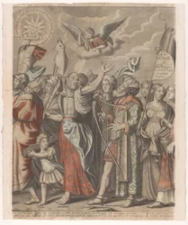 Triomftocht van Christus met figuren uit het Oude en Nieuwe Testament (tweede deel)