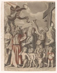 Triomftocht van Christus met figuren uit het Oude en Nieuwe Testament (vierde deel)