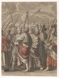 Triomftocht van Christus met figuren uit het Oude en Nieuwe Testament