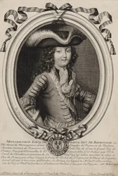 Gegraveerd portret van Lodewijk, hertog van Bourgondië (1682-1712)