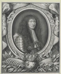 Koning van Frankrijk Lodewijk XIV (gravure)