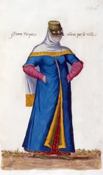 Turkse vrouw met Niquab (illustratie)