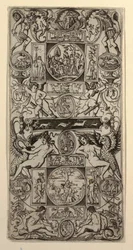 Ornamentpaneel met Orpheus en het Oordeel van Parijs