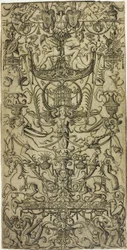 Paneel van ornament met een vogelkooi