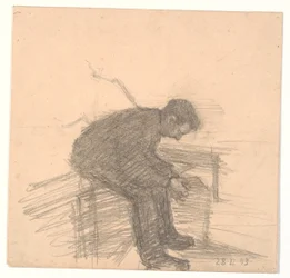 Zittende man met gevouwen handen