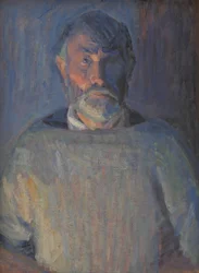 Portret van de kunstenaar. Lamplicht