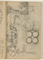 Studies van verschillende grafmonumentenornamenten