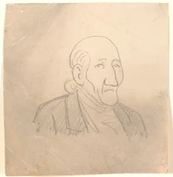 Gechargeerd portret van een oude man