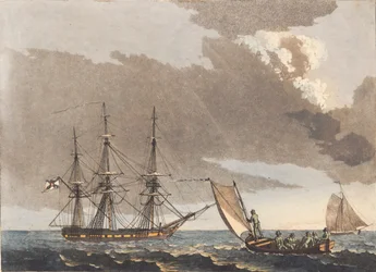Een Russische fregat voor anker