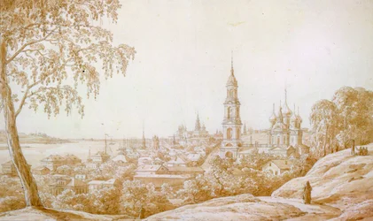 Uitzicht op Kostroma, Rusland