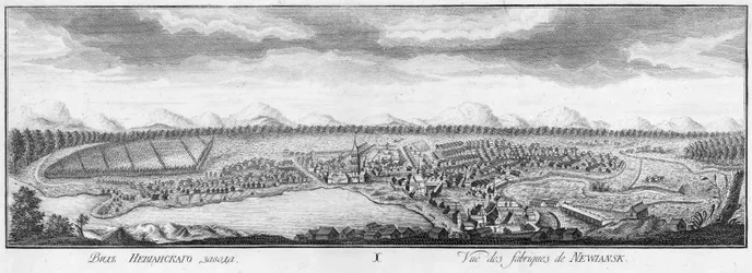 Uitzicht op de Nevyansk IJzerwerken, 1769