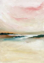 Abstracte pasteltekening van een zeegezicht