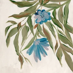 Blauwe botanische stroom