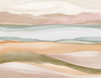Rustig landschap in aquarel