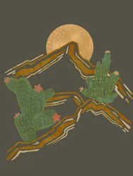 Woestijncactussen en de maan