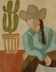Woestijncowgirl en cactus