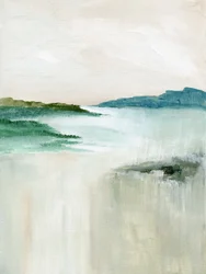 Mistig kustlandschap (abstract)