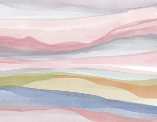 Landschap in pastel- en aquarel