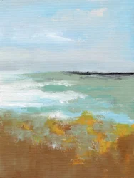 Rustgevend abstracte kustlandschap