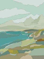 Rustgevend uitzicht op de kust