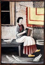 Sona Gorashvili speelt accordeon