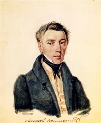 Portret van Decembrist Alexander Yushnevsky 1786-1844, 1839