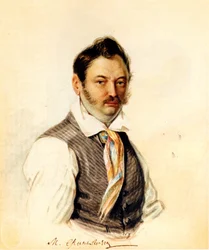 Portret van Decembrist Fonvizin Michail A. Fonvizin 1787-1854, 1834