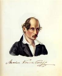 Portret van Decembrist Mikhail Kuechelbecker 1798-1859, 1831