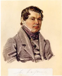 Portret van Decembrist Mikhail Naryshkin 1798-1863, 1832-1833