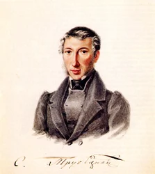 Portret van Decembrist prins Sergei Petrovich Trubetskoy 1790-1860, 1839