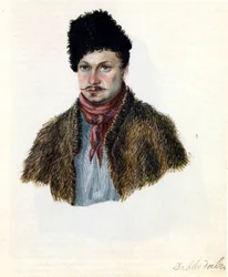 Portret van Decembrist Vasily Davydov 1793-1855, 1839