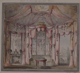 Interieurontwerp voor de boudoir in het huis van graaf Bezborodko in Moskou, 1790s