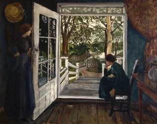 Bij de deur van de tuinzaal