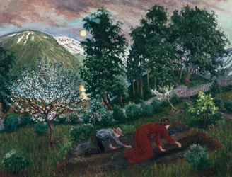 Lenteavond in de tuin, ca. 1908