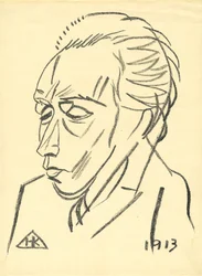 Portret van de dichter Velimir Khlebnikov